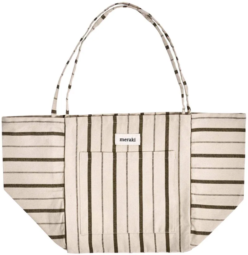 Draagtas Tote Leger groen 35cm van Meraki in Gebroken wit – productfoto