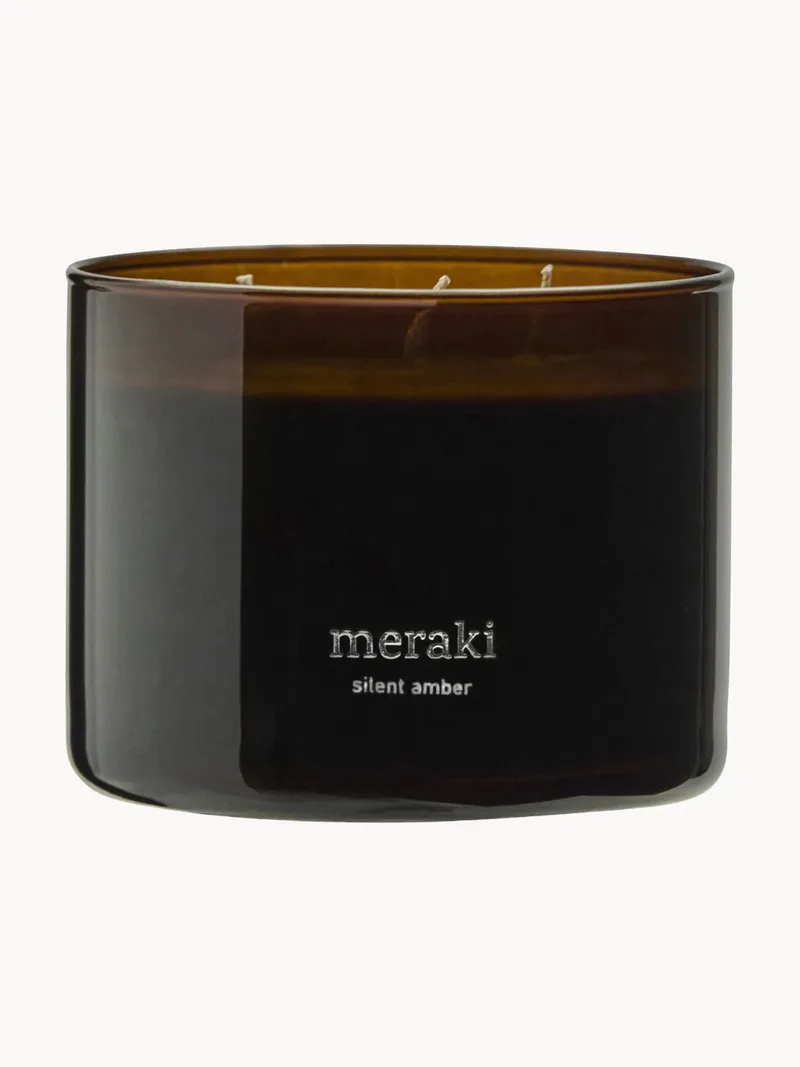 Geurkaars 3-lonts Silent Amber (tabak) fra Meraki – produktbillede