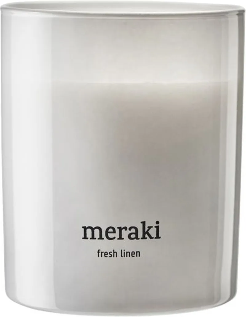 Geurkaars Fresh Linen by Meraki in White – product photo