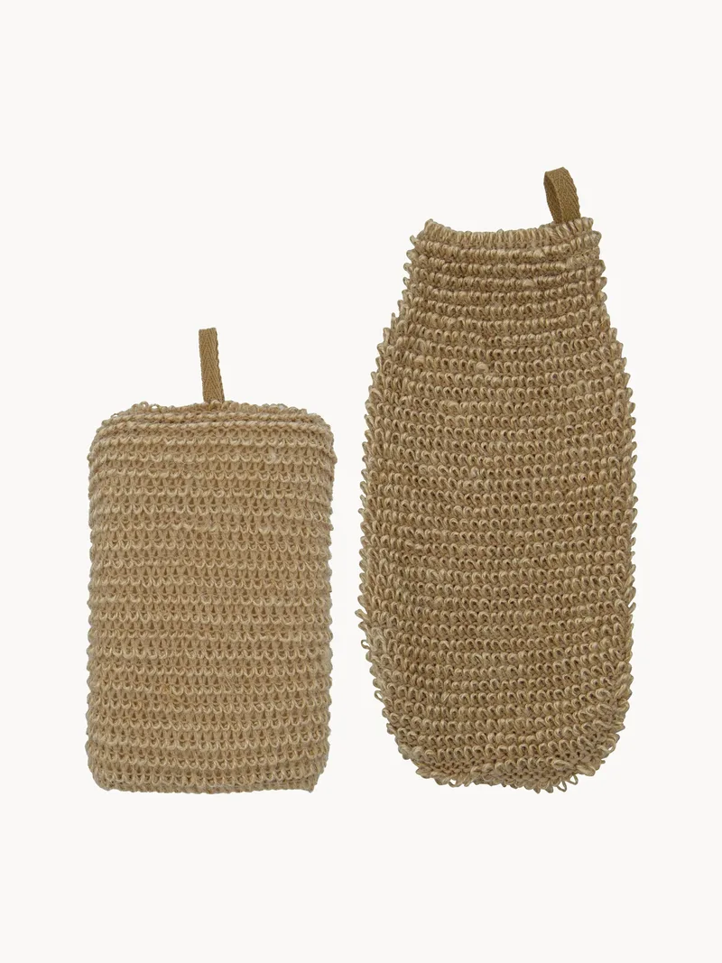 Lichaamspeeling spons en handschoen MKJute, 2-delig von Meraki – Produktfoto