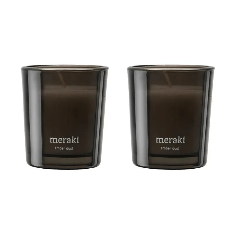 Meraki Duftkerze 12 Stunden 2er-Pack Amberstaub fra Meraki – produktbillede