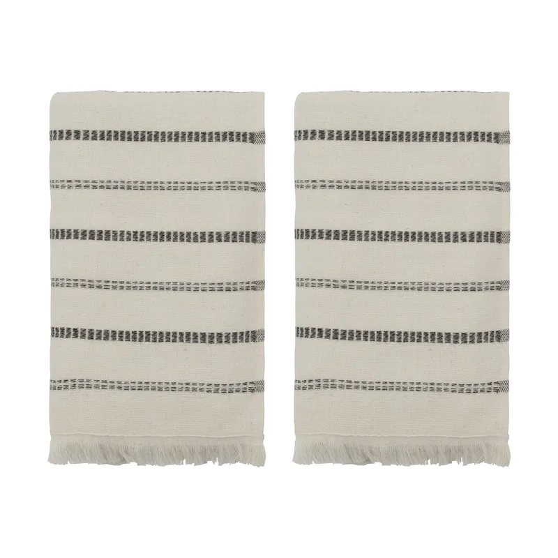 True Handtuch 2-teilig Off-White-Schwarz, 50x100 cm by Meraki – product photo