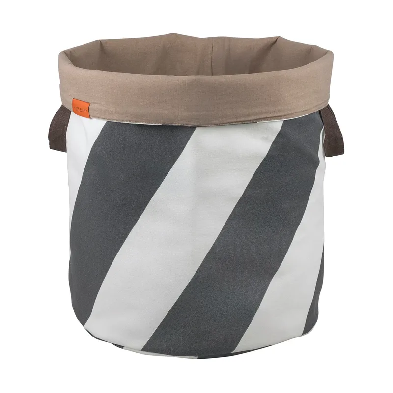 Diagonale Wäschekorb Ø40x50 cm Dark grey-off-white by Mette Ditmer – product photo