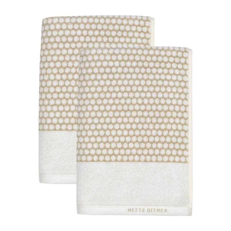 Grid Gästehandtuch 38 x 60 cm 2er-Pack Sand-Off-White van Mette Ditmer – productfoto