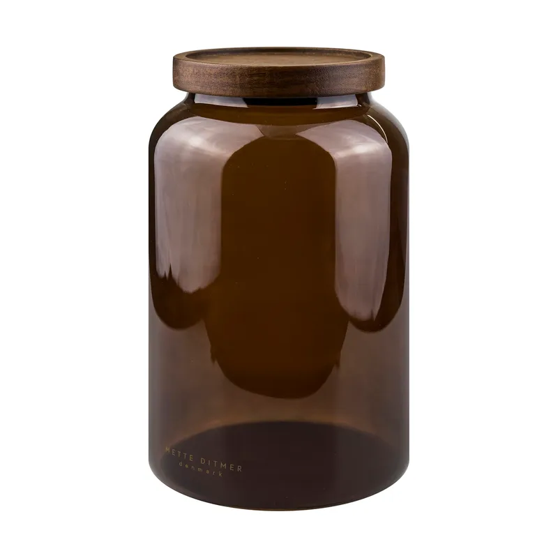 Luna Vorratsglas mit Deckel large 20 cm Brown by Mette Ditmer – product photo