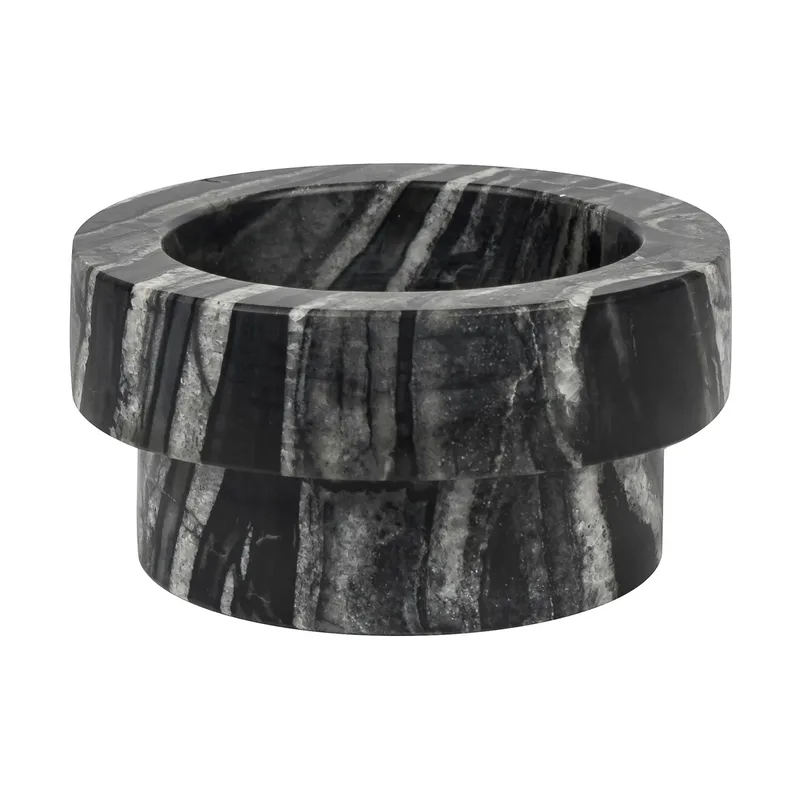 Marble Kerzenhalter für Blockkerze 5cm Schwarz-grau by Mette Ditmer – product photo