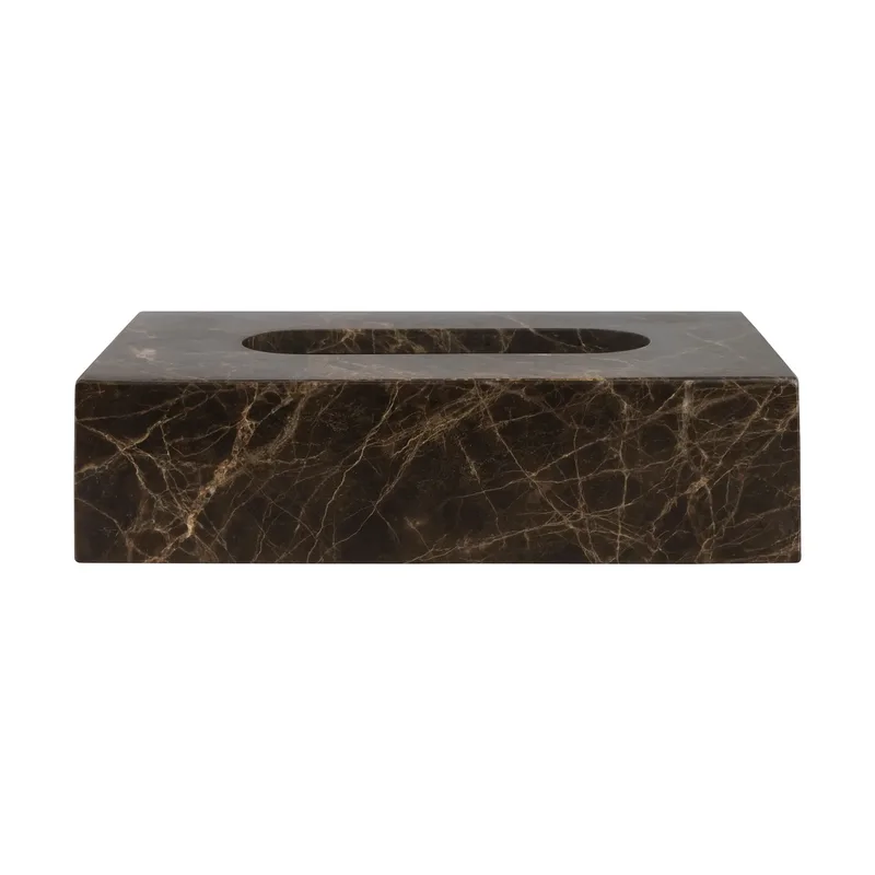 Marble Taschentuchbox 14x25,5cm Braun von Mette Ditmer – Produktfoto
