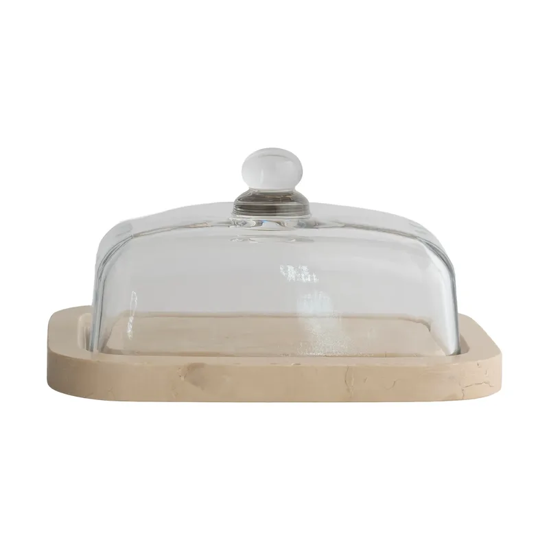 Marmor-Butterdose Beige, 14x19,5x10,5 cm van Mette Ditmer – productfoto
