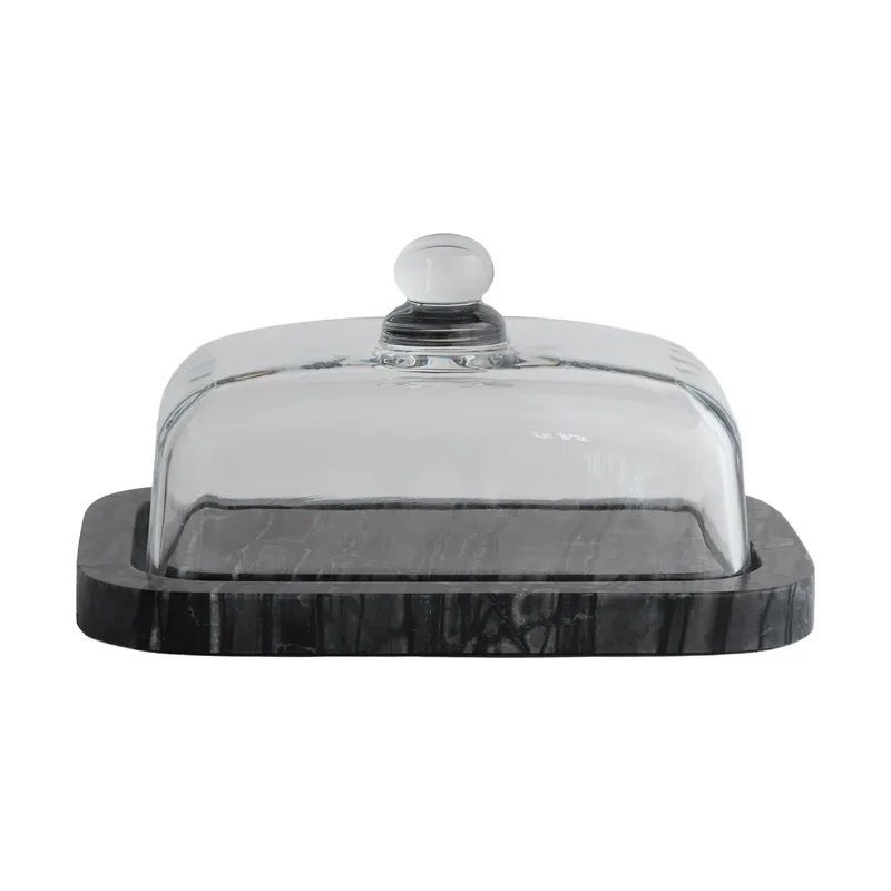 Marmor-Butterdose Black-Grey (svart-grå), 14x19,5x10,5 cm by Mette Ditmer – product photo