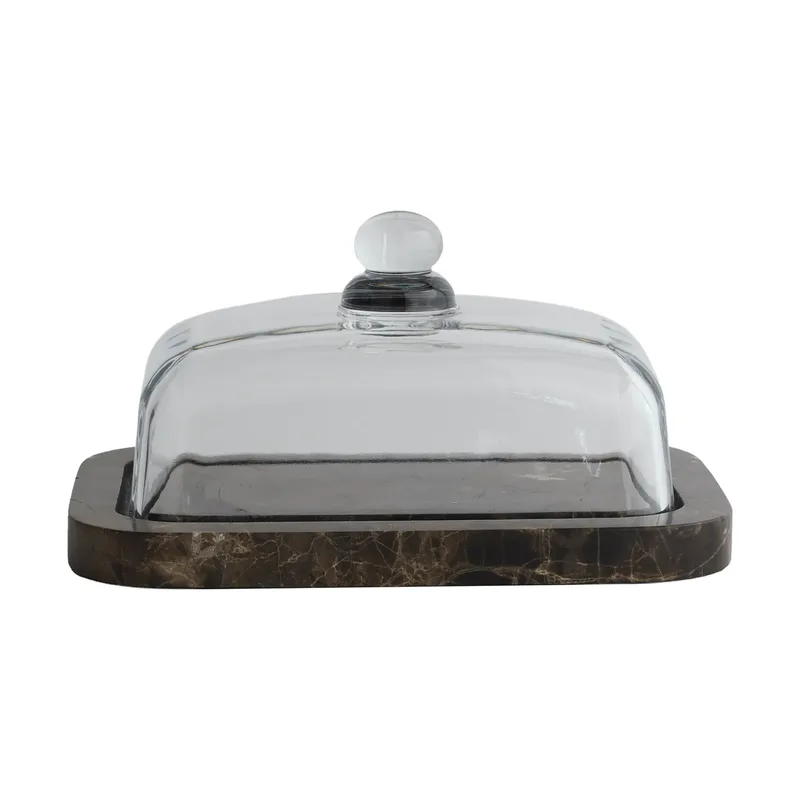 Marmor-Butterdose Brown (brun), 14x19,5x10,5 cm van Mette Ditmer – productfoto
