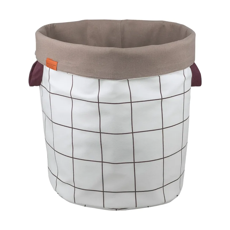 Mesh-Wäschekorb Ø40x50 cm Brown-Off-white von Mette Ditmer – Produktfoto