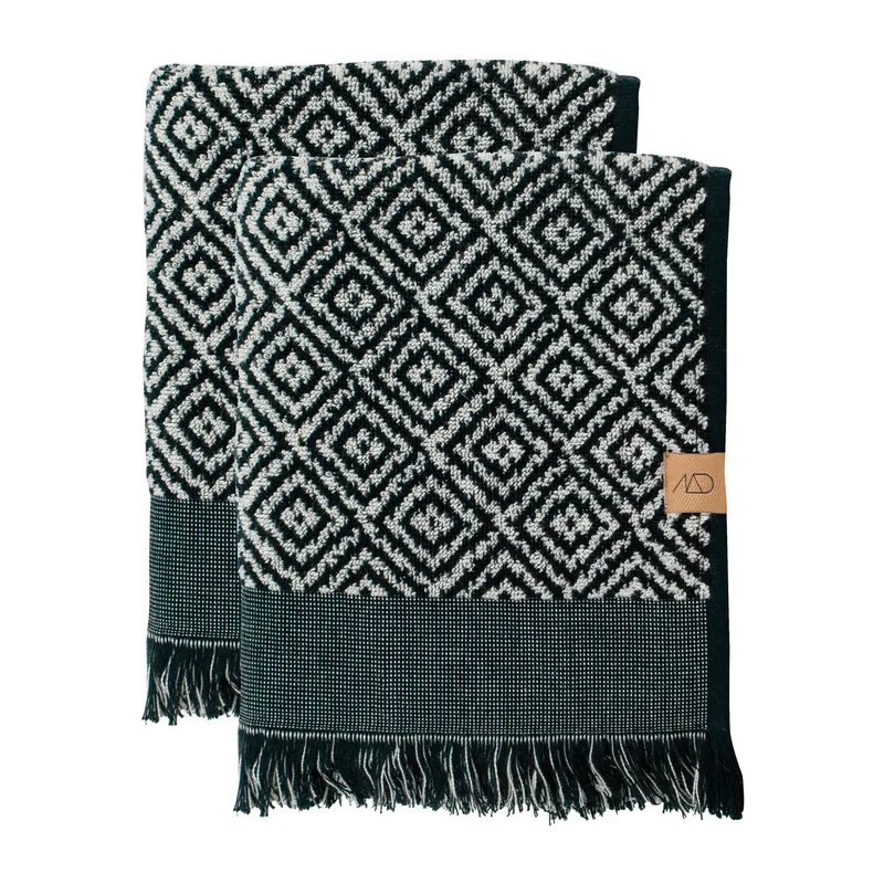 Morocco Gästehandtuch 35 x 55cm 2er Pack Black-white by Mette Ditmer – product photo