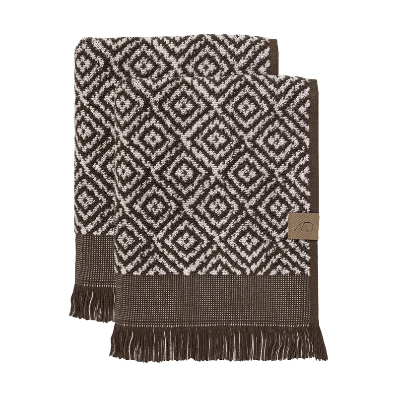 Morocco Gästehandtuch 35 x 55cm 2er Pack Chocolate-off-white by Mette Ditmer – product photo