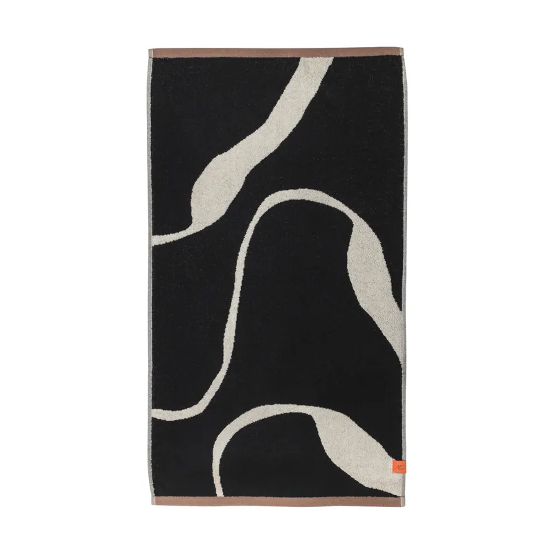 Nova Arte Badetuch 70x133cm Black-off white van Mette Ditmer – productfoto