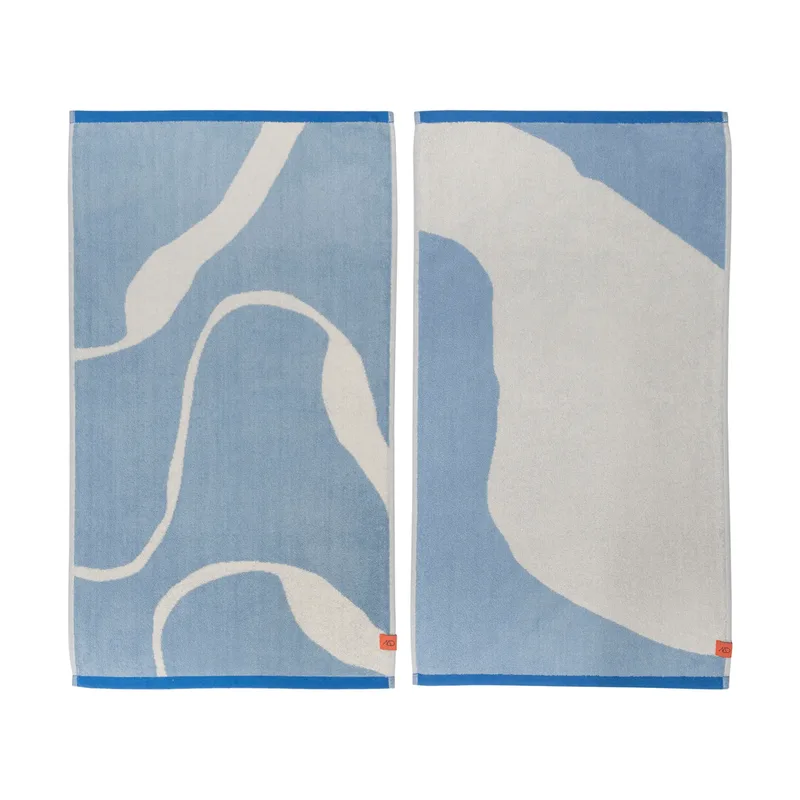 Nova Arte Gästehandtuch 40x55cm 2er Pack Light blue-off-white by Mette Ditmer – product photo