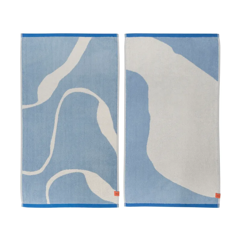 Nova Arte Handtuch 50x90cm 2er Pack Light blue-off-white van Mette Ditmer – productfoto
