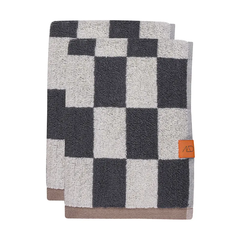 Retro Handtuch Dark grey, 40x55 cm, 2er Pack by Mette Ditmer – product photo