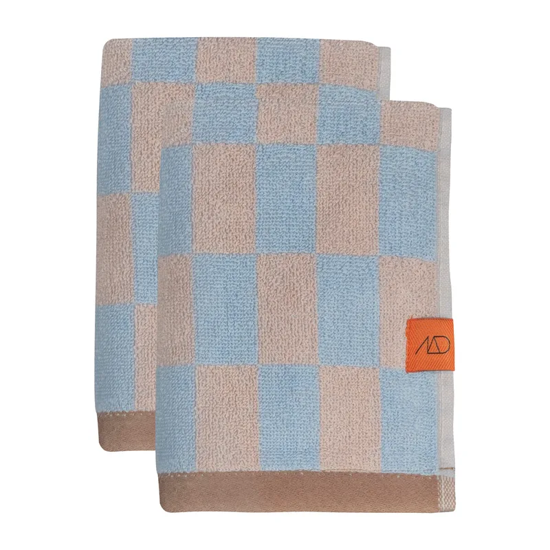 Retro Handtuch Light blue, 40x55 cm, 2er Pack by Mette Ditmer – product photo