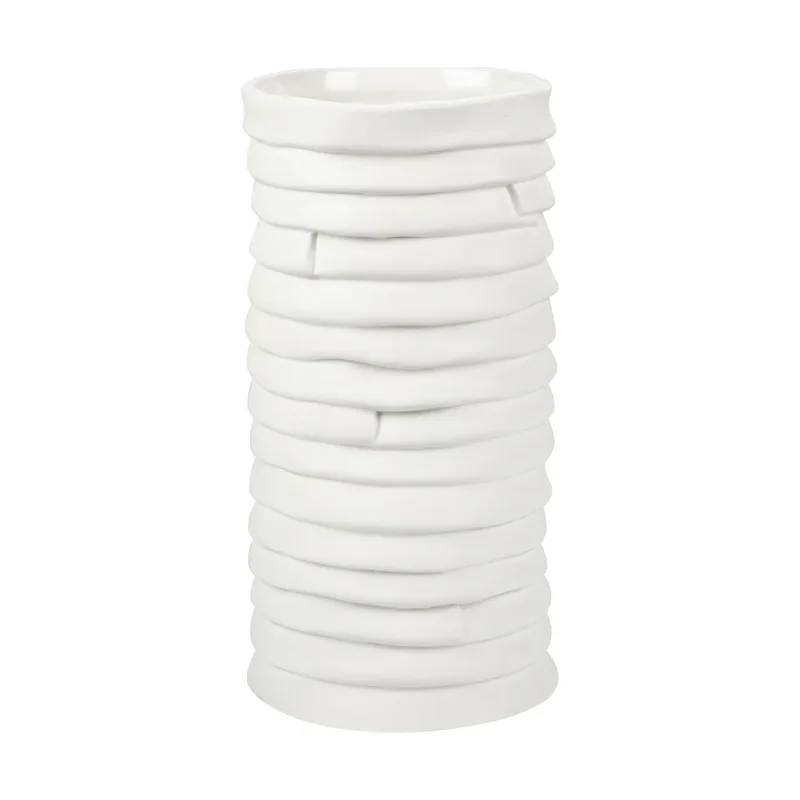 Ribbon Vase large 20cm Off-white by Mette Ditmer – product photo