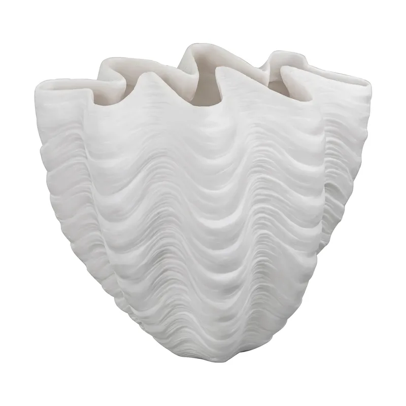 Shell Vase Large, 30 cm, white by Mette Ditmer – product photo