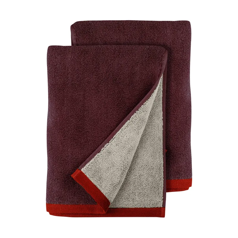 Soft Gästhandtuch 2er-Pack 40x55 cm Red-Grey (röd-grå), 40x55 cm by Mette Ditmer – product photo