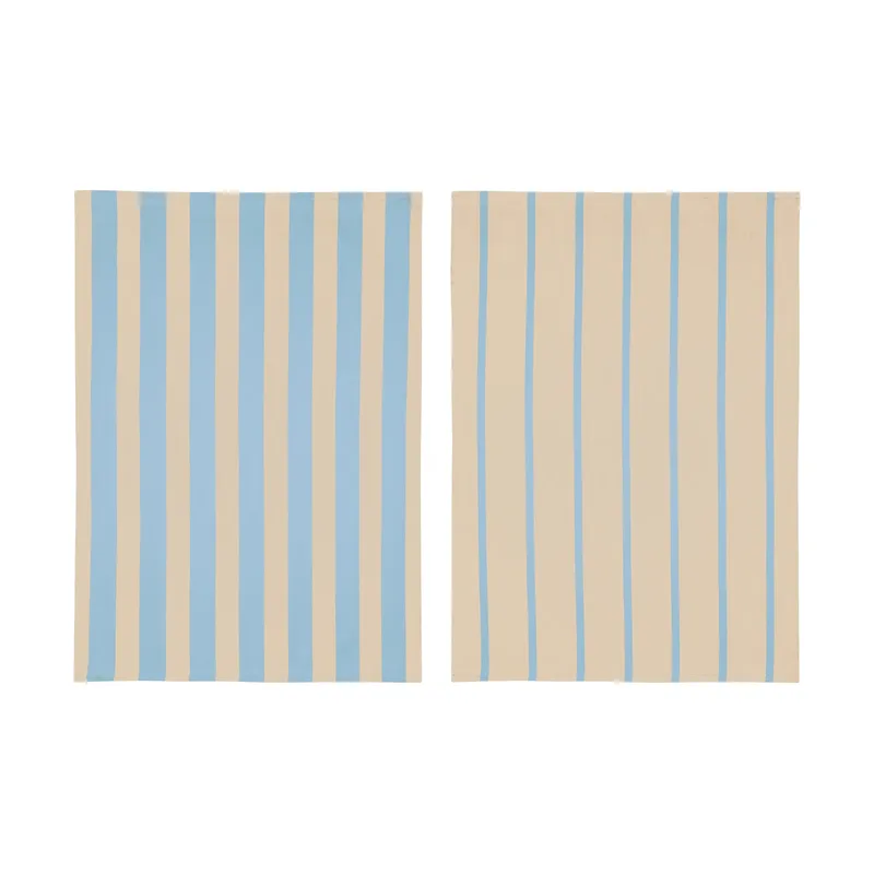 Stripes Küchenhandtuch 50x70 cm 2er-Pack Blue-Beige (blå-beige), 50x70 cm by Mette Ditmer – product photo