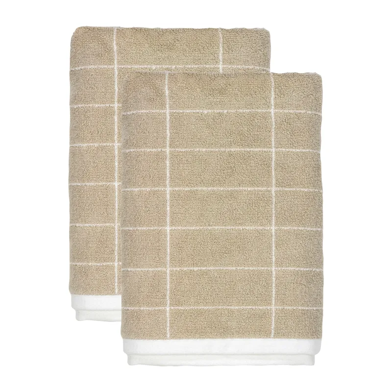 Tile Stone Gästehandtuch 38 x 60 cm 2er-Pack Sand-Off-White by Mette Ditmer – product photo