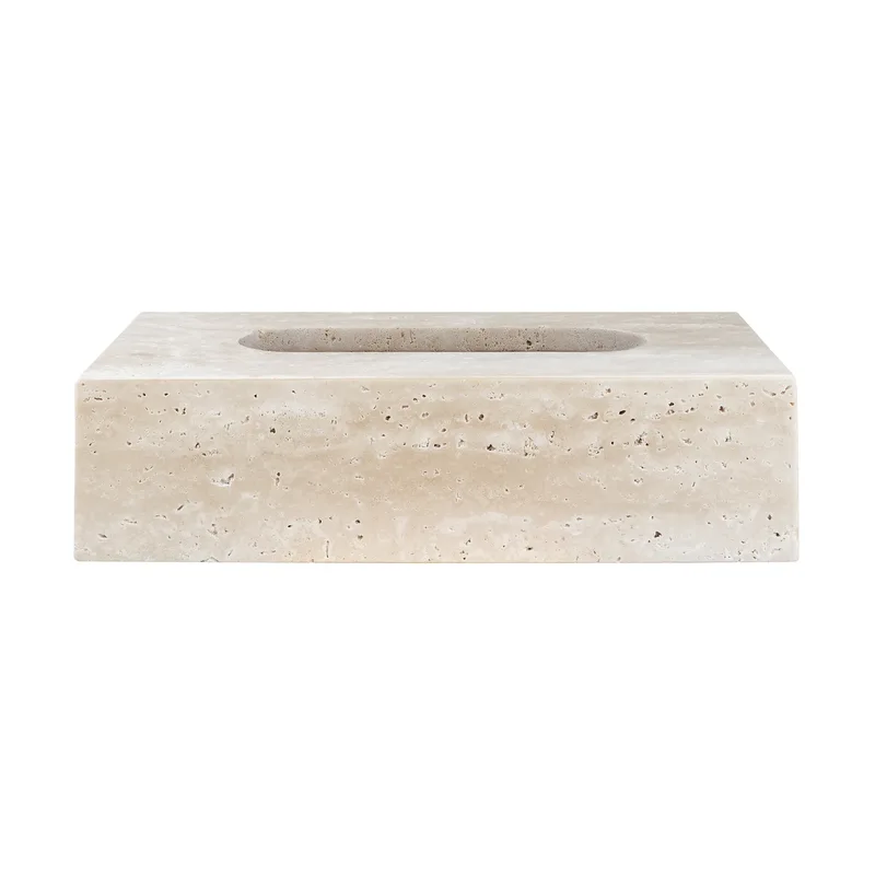 Travertin Aufbewahrungsdose 14x25,5 cm Linen van Mette Ditmer – productfoto