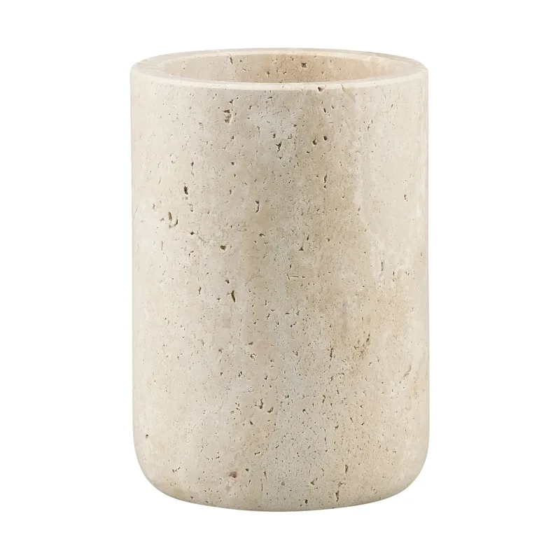 Travertine Zahnputzbecher 10 cm Linen by Mette Ditmer – product photo