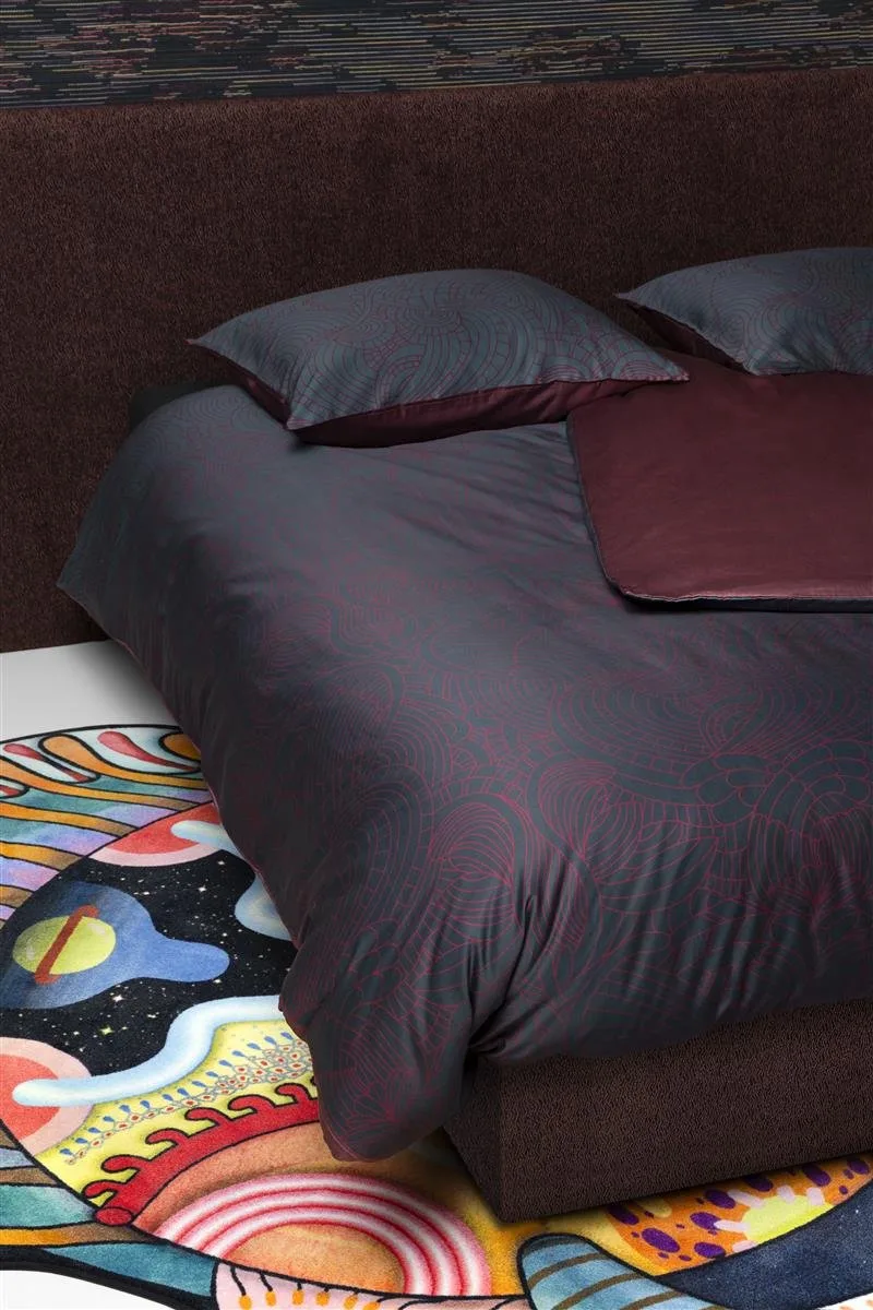 Katoensatijn - Hoeslaken - 180x200 by Moooi in Donker rood – product photo