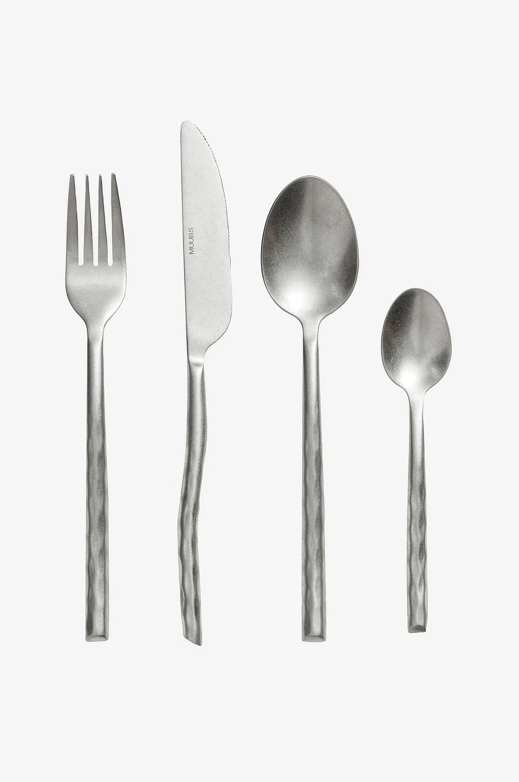 Uta Bestik - 16 dele - Stonepolish, L25xD18xH6 cm fra MUUBS i Sølv – produktbillede