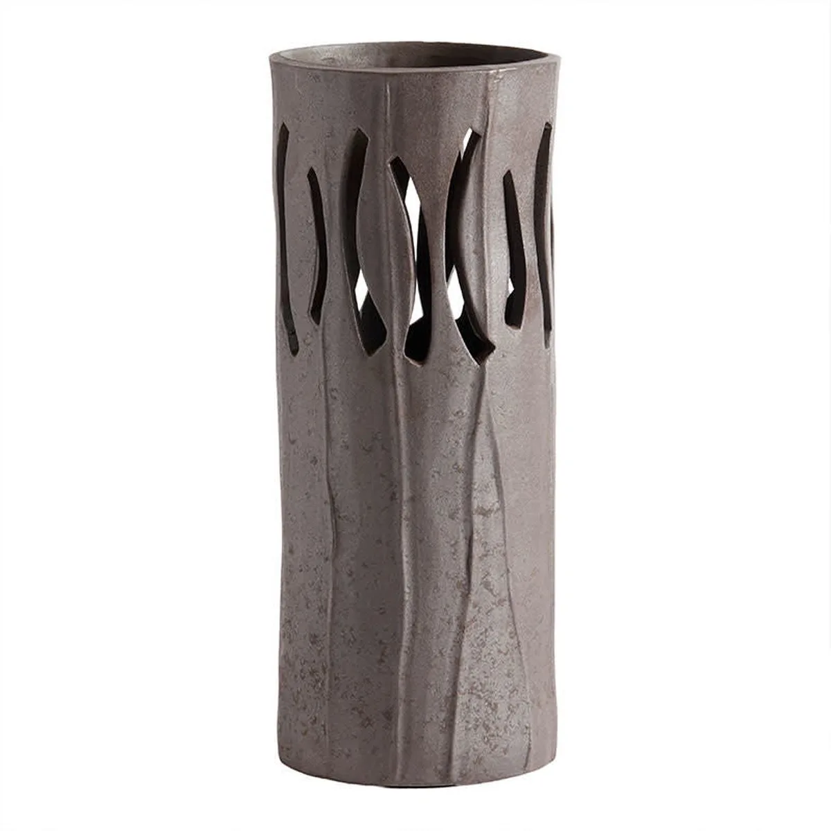 Gaia Lantaarn / Vaas L - Chocolate Stoneware - Ø12xH30 cm från MUUBS i Brun – produktbild