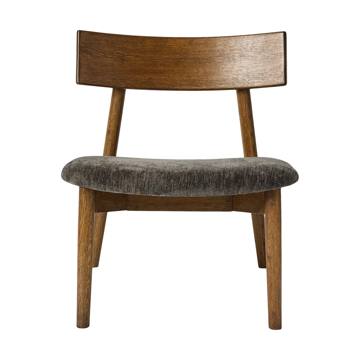 Tetra Lounge Chair Granitfarbenes Gewebe-dunkel geölte Eiche från MUUBS – produktbild