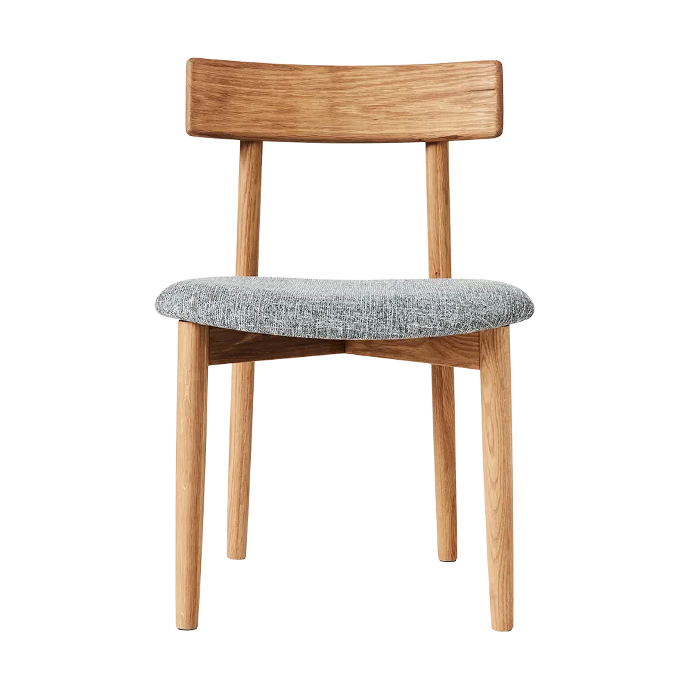 Tetra Stuhl mit Sitz Betonfarbener Stoff-Eiche natur geölt fra MUUBS – produktbillede