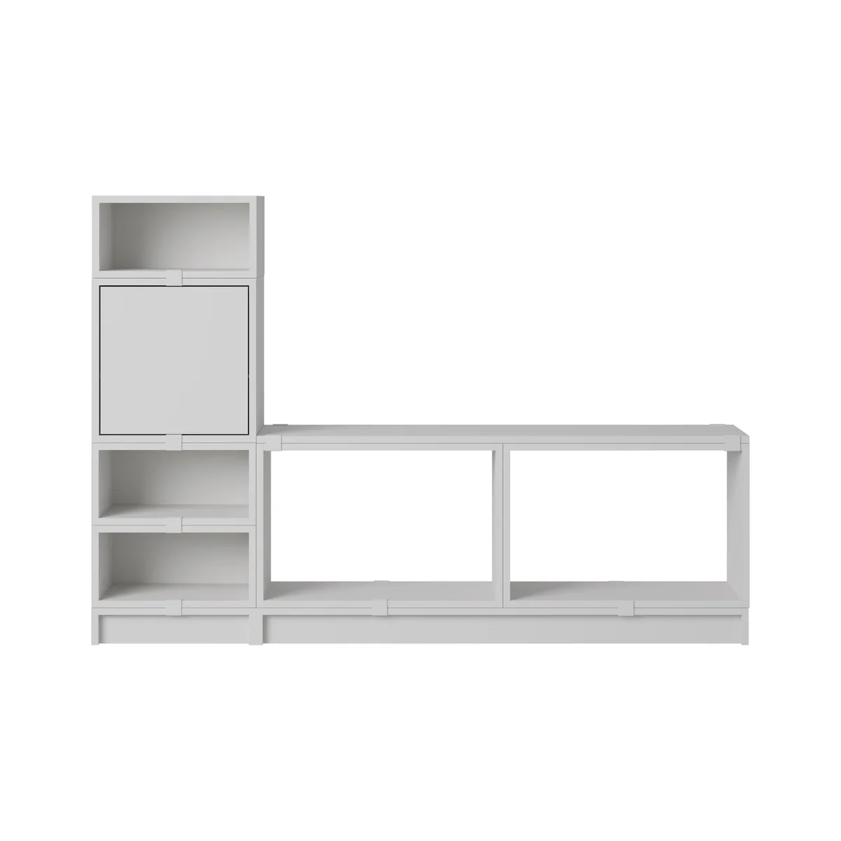 Bank Stacked - Grau - mitteldichte bemalte Holzfaserplatte - Designer Julien De Smedt von Muuto – Produktfoto