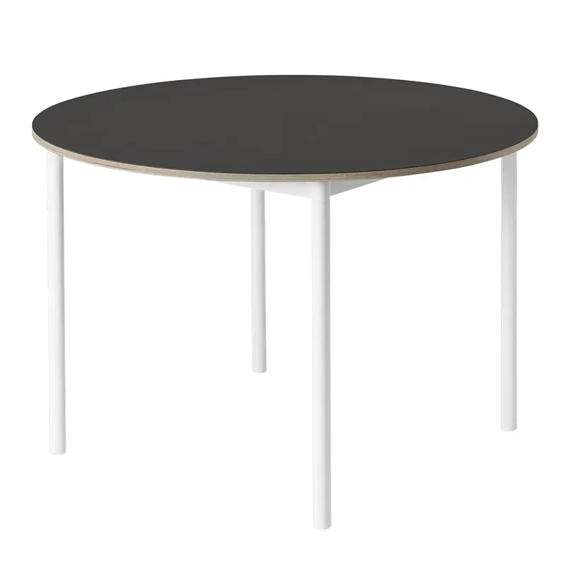 Base esstisch 110 cm - Black Nanolaminate Plywood White von Muuto – Produktfoto