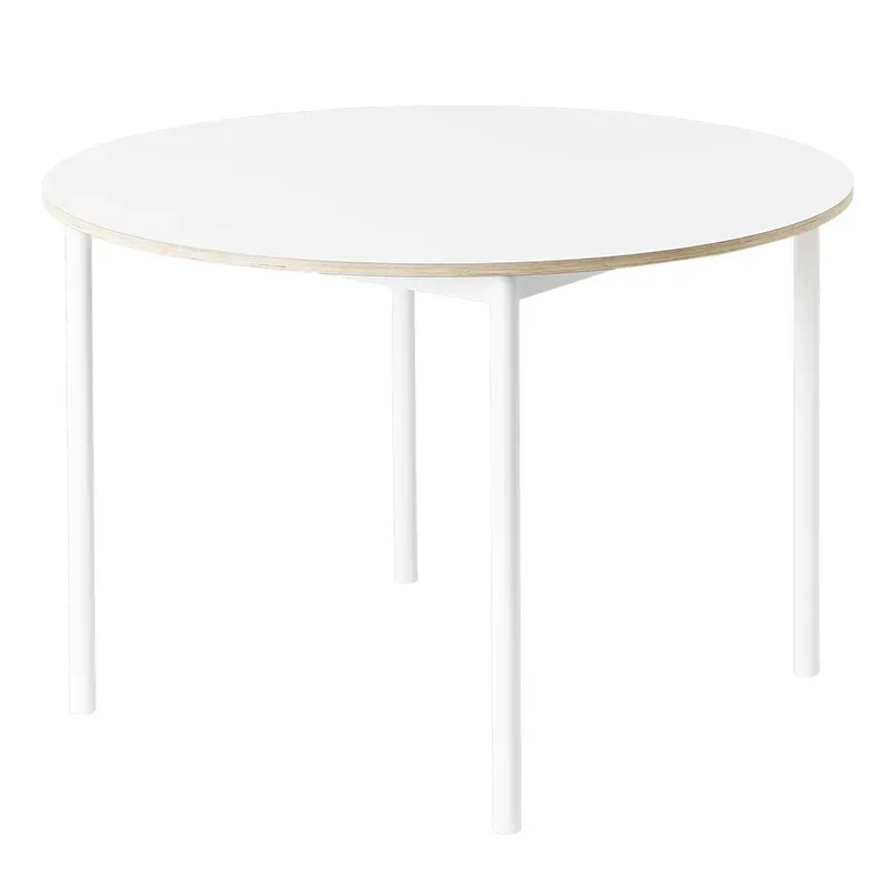 Base esstisch 110 cm - White Nanolaminate Plywood White von Muuto – Produktfoto