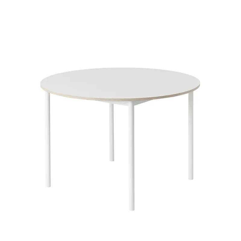 Base Esstisch rund Ø110cm White laminate-Plywood-White von Muuto – Produktfoto