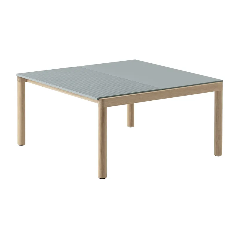 Couple 1 Plain-1 Wavy Couchtisch 80 x 84 x 40cm Pale blue-oak by Muuto – product photo