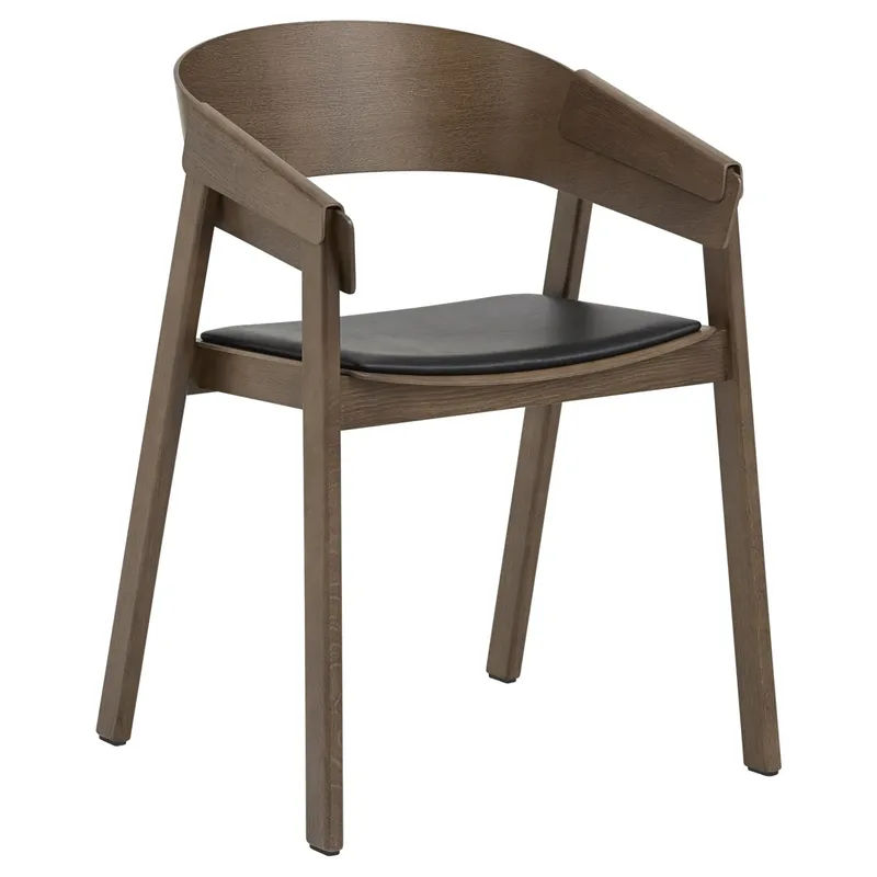 Cover Armchair leather Black-stained dark brown van Muuto – productfoto