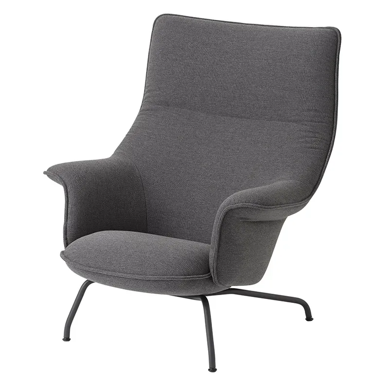 Doze Lounge Chair High Back Tube Base - Ocean 80 Anthracite Black von Muuto – Produktfoto