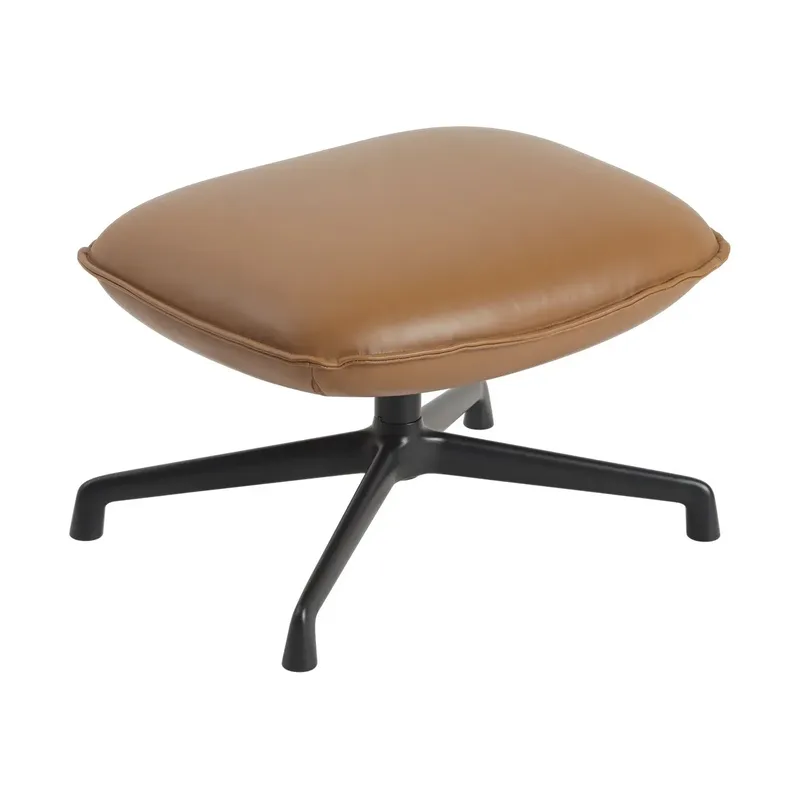 Doze Ottomane swivel base Refine leather cognac-black by Muuto – product photo