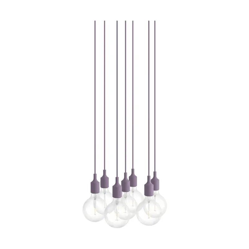 E27 Pendant Cluster 7 Pendel Staubiges Lila by Muuto – product photo