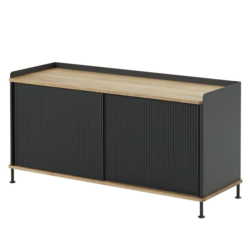 Enfold Anrichte 124 x 45 cm - oiled oak Anthracite Black von Muuto – Produktfoto