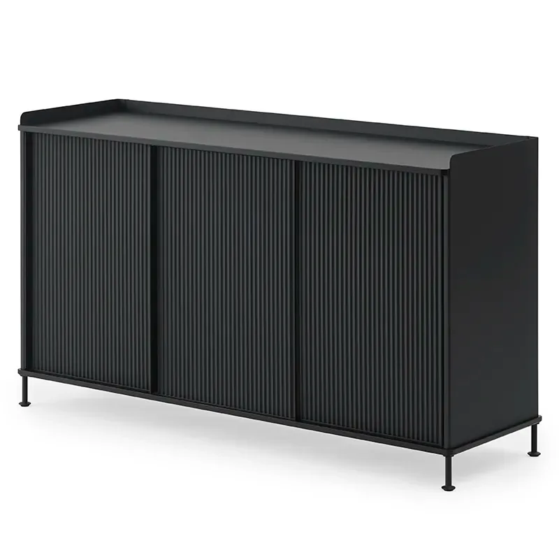 Enfold Anrichte 148 x 45 cm - Black Anthracite Black von Muuto – Produktfoto