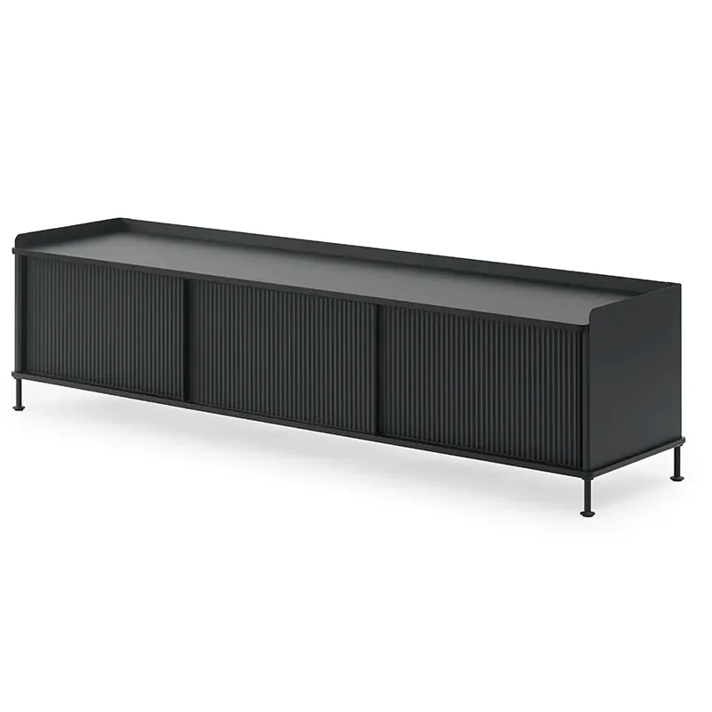 Enfold Anrichte 186 x 45 cm - Black Anthracite Black de Muuto – photo du produit
