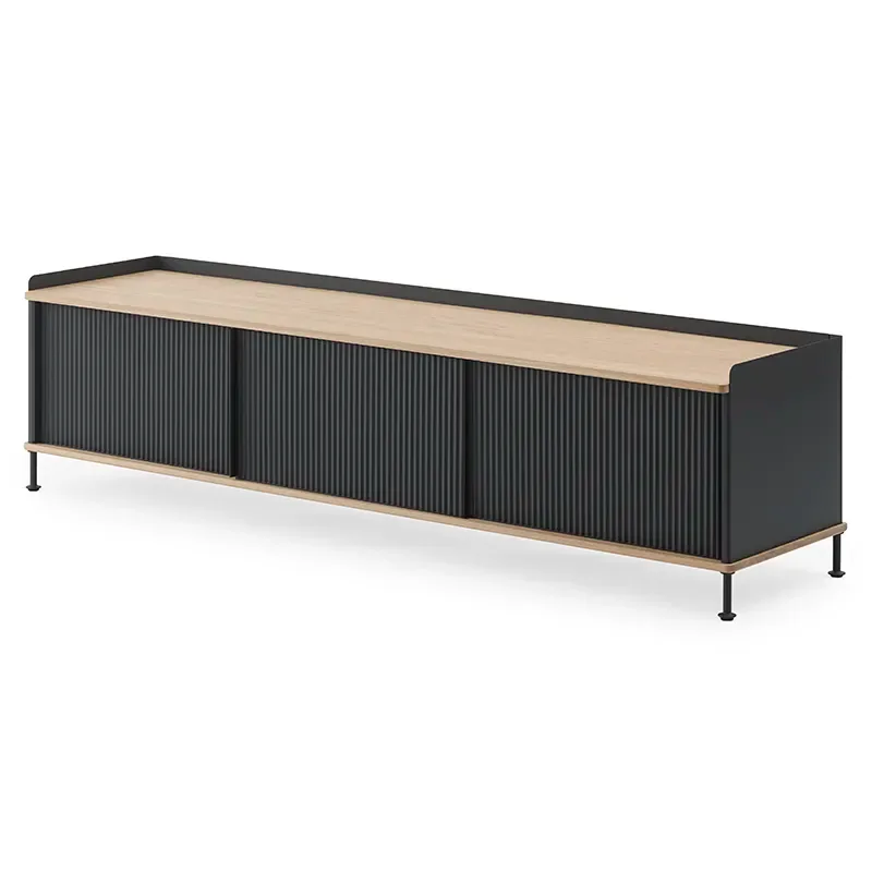 Enfold Anrichte 186 x 45 cm - oiled oak Anthracite Black von Muuto – Produktfoto