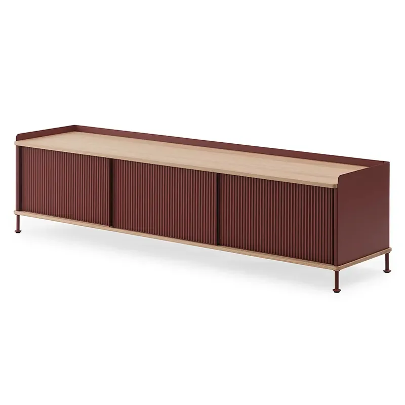 Enfold Anrichte 186 x 45 cm - oiled oak Deep Red by Muuto – product photo