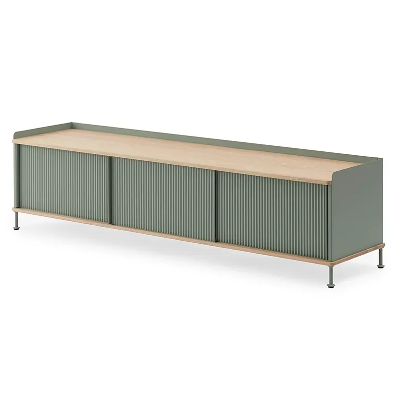 Enfold Anrichte 186 x 45 cm - oiled oak Dusty Green von Muuto – Produktfoto