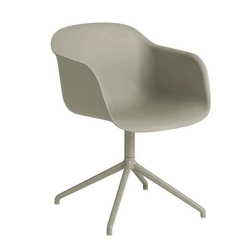 Fiber armchair Bürostuhl mit drehbarem Gestell Dusty green från Muuto – produktbild